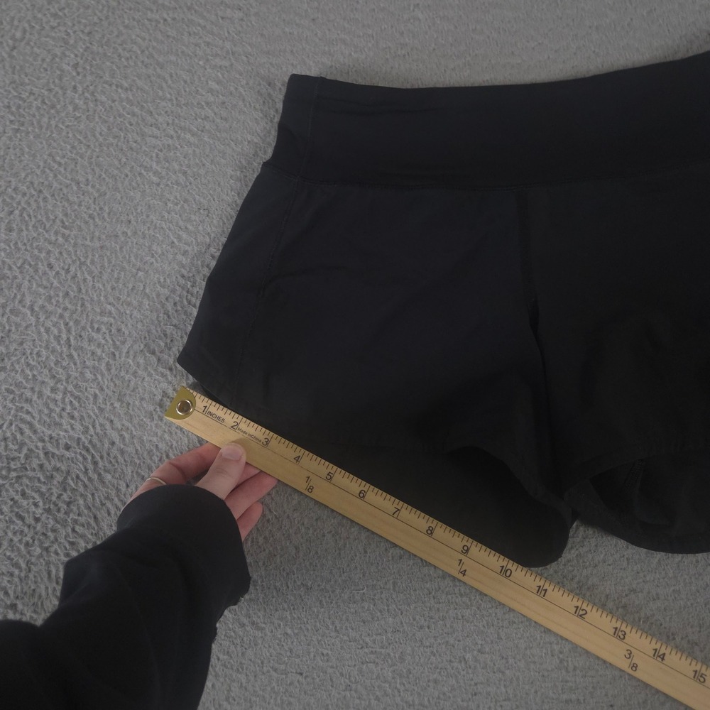 Lululemon Shorts Womens 6 Black Hotty Hot High-Rise Lined 4" Running Gym Workout - Picture 2 of 11